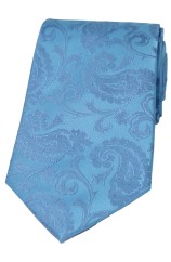 Soprano Sky Blue Paisley Woven Silk Tie