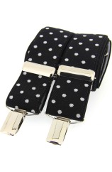 Soprano Black and White Polka Dot 35mm X Style Braces