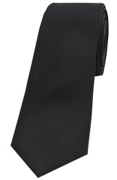Soprano Black Satin Silk Thin Tie