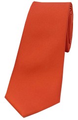 Soprano Burnt Orange Satin Silk Thin Tie