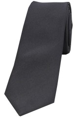 Soprano Charcoal Grey Satin Silk Thin Tie