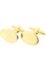 Soprano Gold Coloured Oval Cufflinks With Swivel Fitting