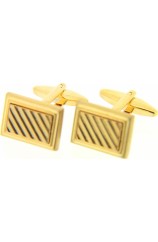 Soprano Gold Coloured Rectangular Grill Cufflinks With Swivel Fitting