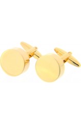 Soprano Gold Coloured Round Cufflinks With Swivel Fitting