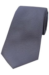 Soprano Grey Herringbone Woven Silk Tie