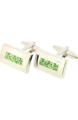 Soprano High Quality Green Trio Gem Cufflinks With Swivel Fitting