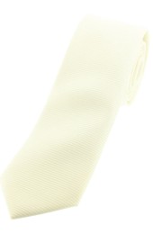 Soprano Ivory Plain Thin Polyester Tie