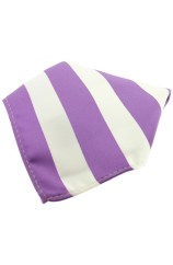 Soprano Lilac And White Striped Polyester Pocket Square