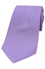 Soprano Lilac Herringbone Weave Plain Silk Tie