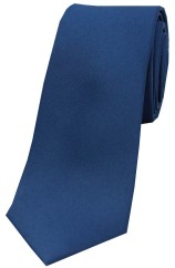 Soprano Navy Satin Silk Thin Tie