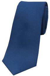 Soprano Navy Satin Silk Thin Tie