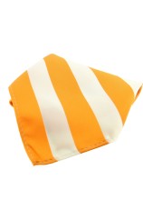 Soprano Orange And White Striped Polyester Pocket Square