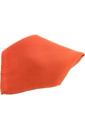 Soprano Plain Burnt Orange Satin Silk Mens Pocket Square