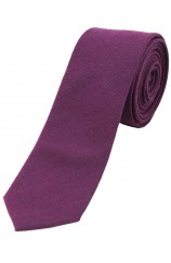 Soprano Plain Purple Wool Rich Thin Tie