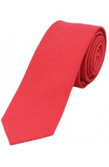Soprano Plain Red Wool Rich Thin Tie