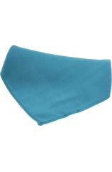 Soprano Plain Teal Satin Silk Mens Silk Pocket Square