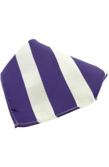 Soprano Purple And White Striped Polyester Pocket Square