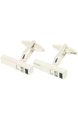 Soprano Quality Black Shaded Trio Gem Cufflinks With Swivel Fitting