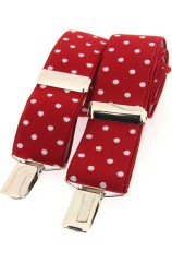 Soprano Red and White Polka Dot 35mm X Style Braces