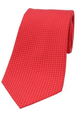 Soprano Red Plain Box Weave Woven Silk Tie