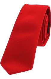 Soprano Satin Red Polyester Thin Tie