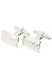 Soprano Silver Colour Rectangular Grill Cufflinks With Swivel Fitting