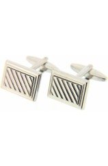 Soprano Silver Colour Rectangular Grill Cufflink