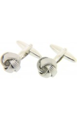 Soprano Silver Coloured Knot Cufflinks With Swivel Fitting