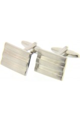 Soprano Silver Coloured Rectangle Grill Cufflinks With Swivel Fitting