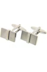 Soprano Silver Coloured Rectangular Cufflinks With Swivel Fitting