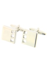 Soprano Silver Coloured Square Cufflinks With Swivel Fitting