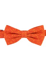 Soprano Tone On Tone Orange Leaves Fashionable Woven Silk Bow Tie