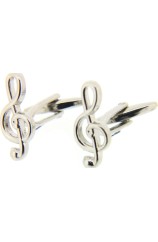 Soprano Treble Clef Silver Colour Cufflinks