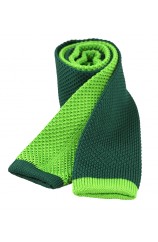 Soprano Two Tone Green and Lime Knitted Thin Polyester Tie