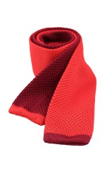 Soprano Two Tone Red and Wine Knitted Thin Polyester Tie