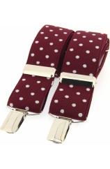 Soprano Wine and White Polka Dot 35mm X Style Braces