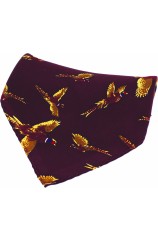 Soprano Wine Flying Pheasant Silk Pocket Square