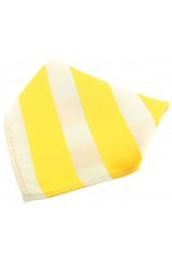 Soprano Yellow And White Striped Polyester Pocket Square